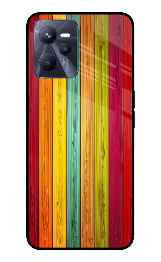 Multicolor Wooden Realme C35 Glass Case