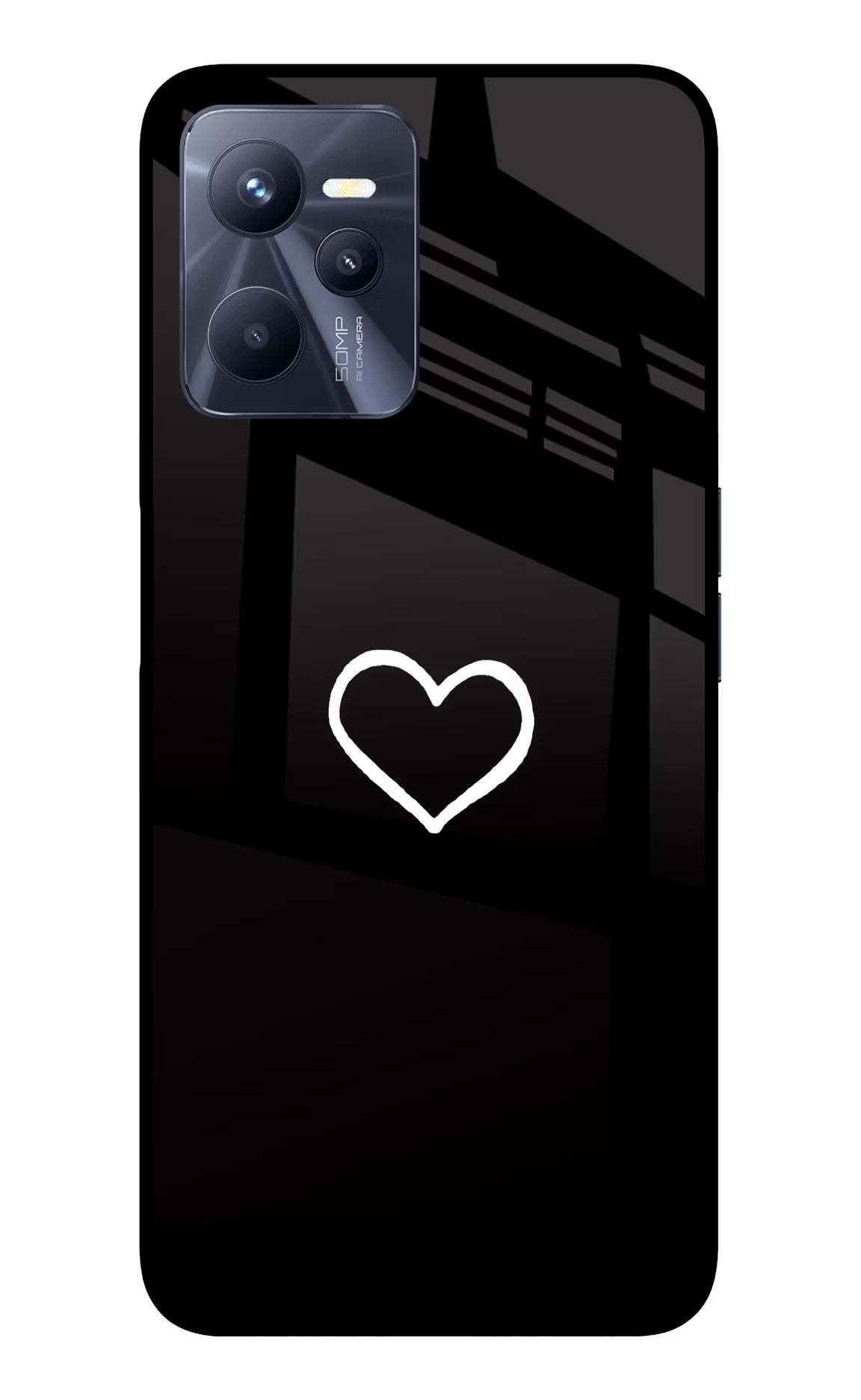 Heart Realme C35 Glass Case Back Cover by Casekaro