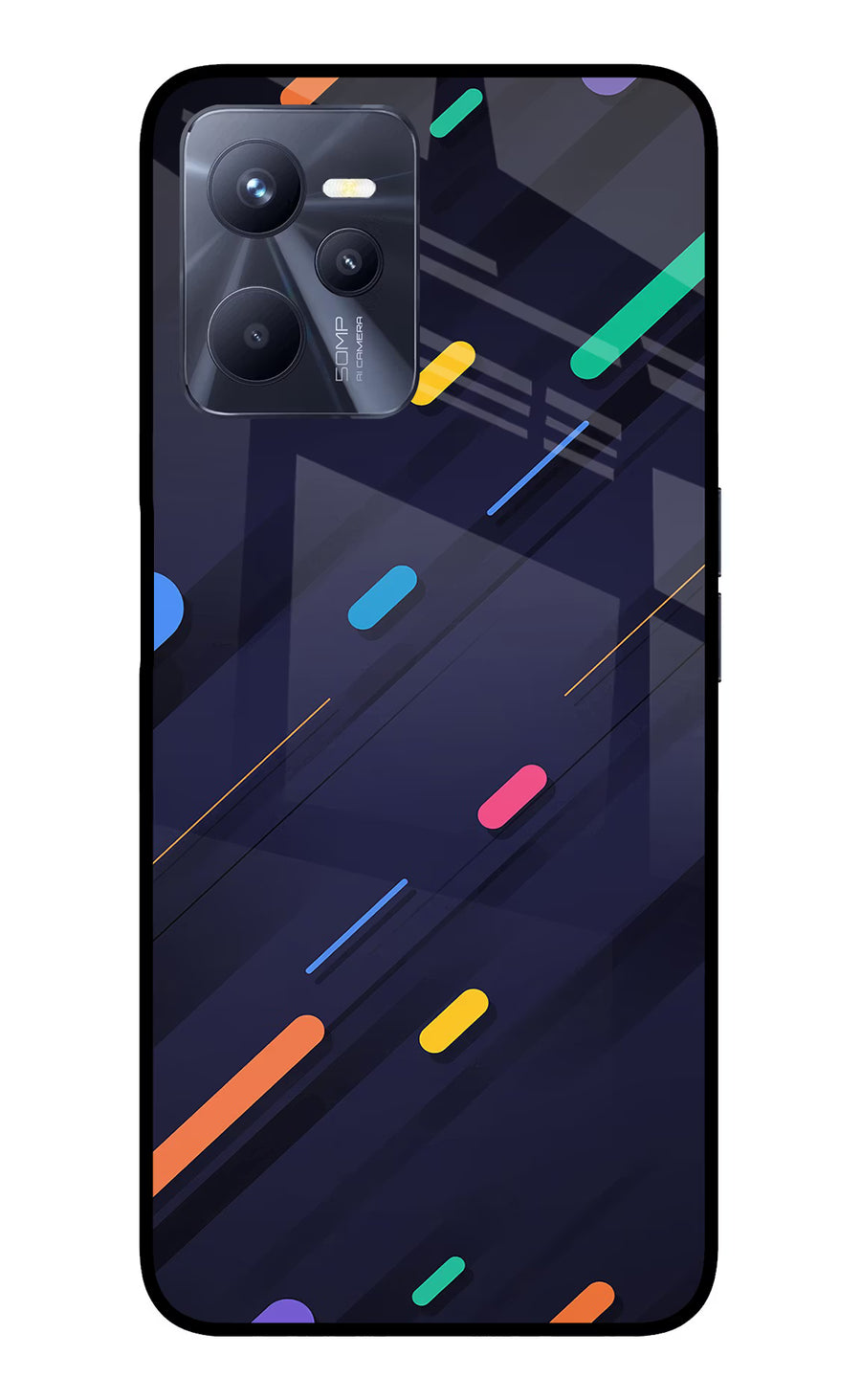Abstract Design Realme C35 Back Cover, Glass case