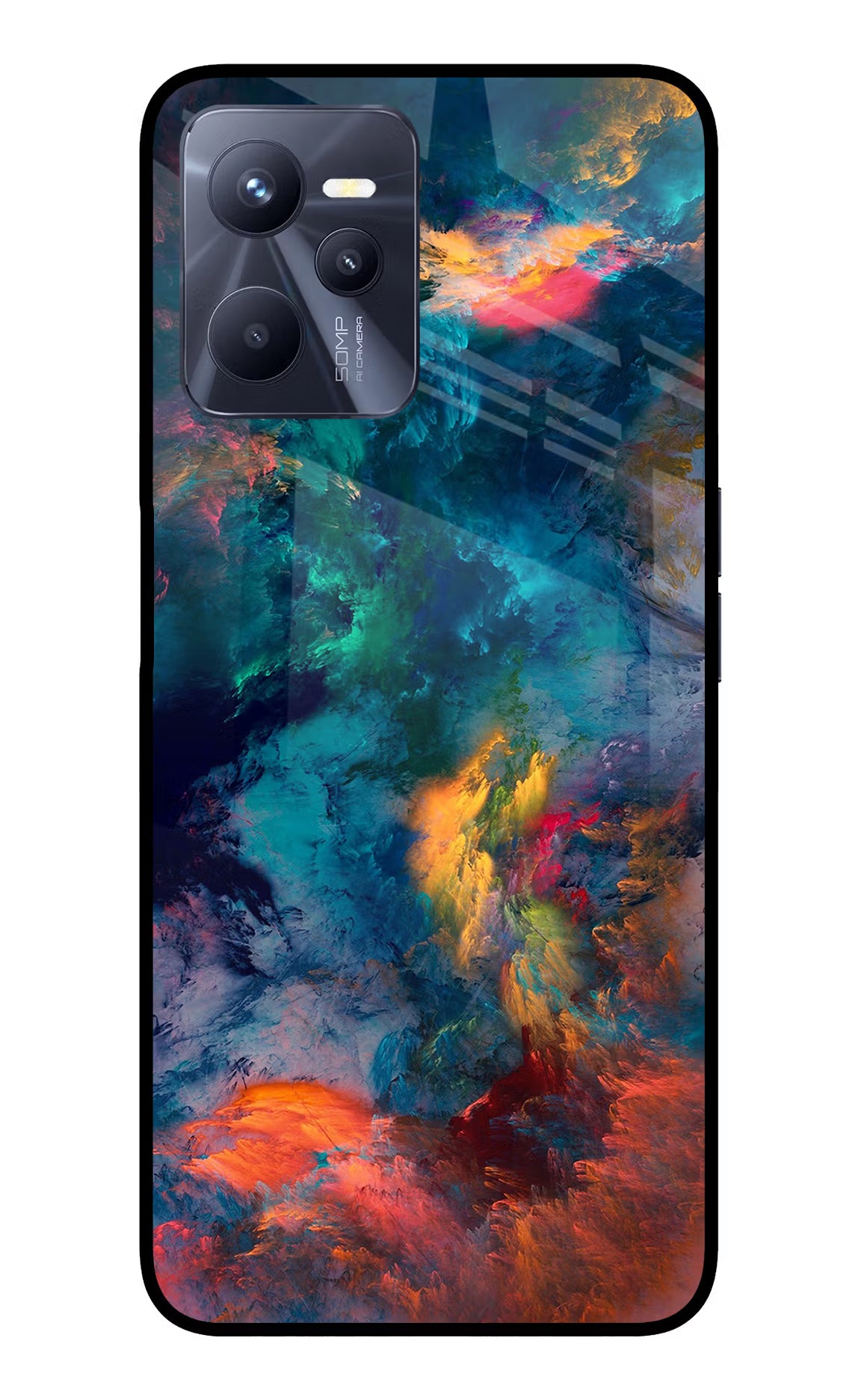 Artwork Paint Realme C35 Glass Case Back Cover by Casekaro