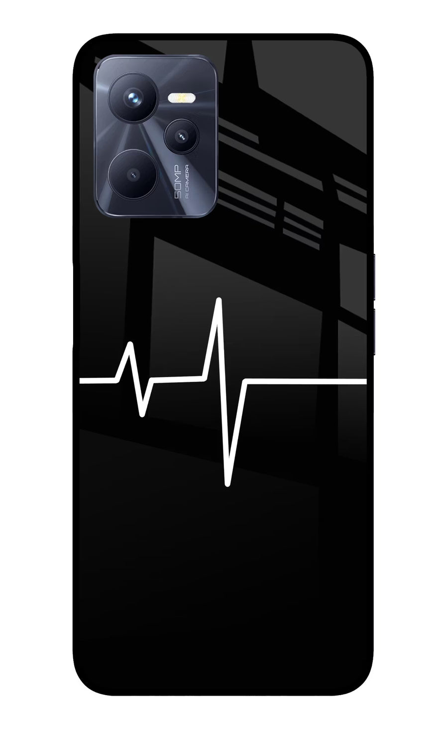Heart Beats Realme C35 Back Cover, Glass case