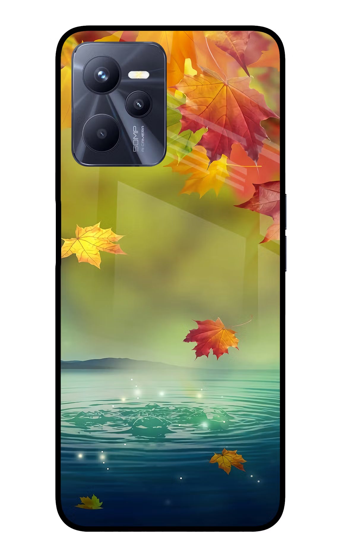 Flowers Realme C35 Glass Case Back Cover by Casekaro