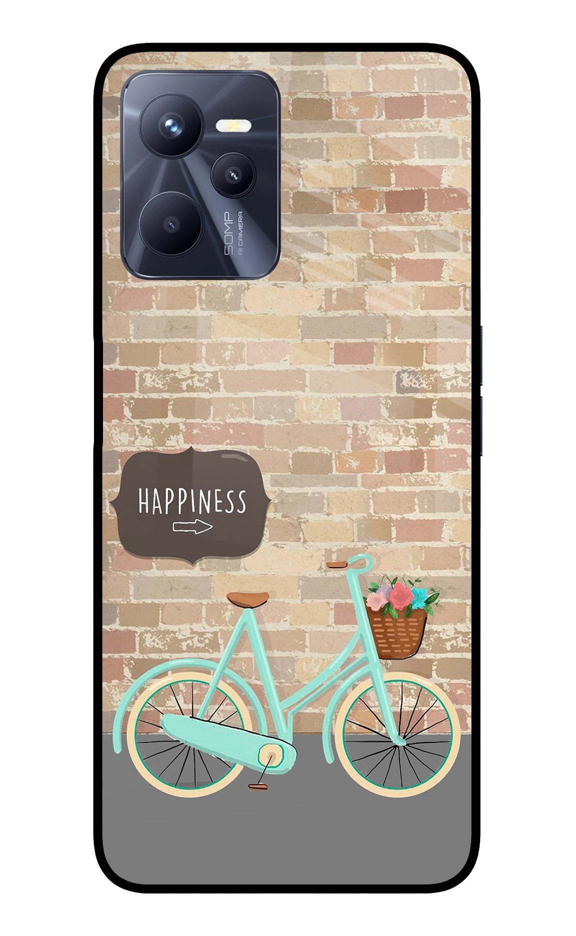 Happiness Artwork Realme C35 Back Cover