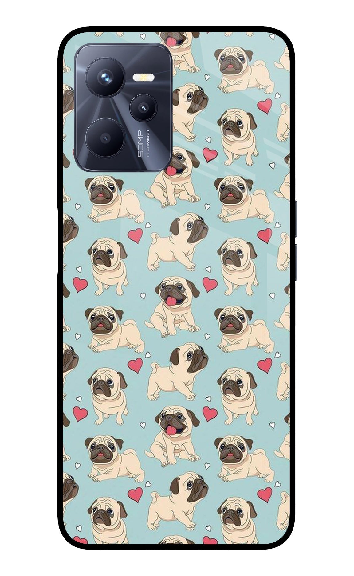 Pug Dog Realme C35 Glass Case