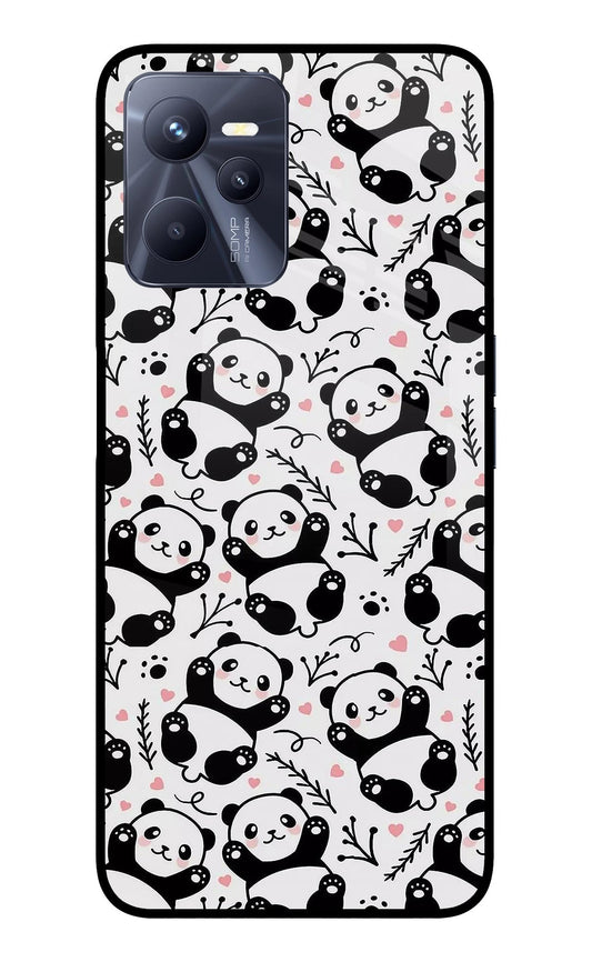 Cute Panda Realme C35 Glass Case