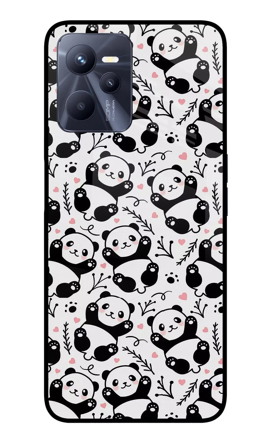 Cute Panda Realme C35 Back Cover, Glass case
