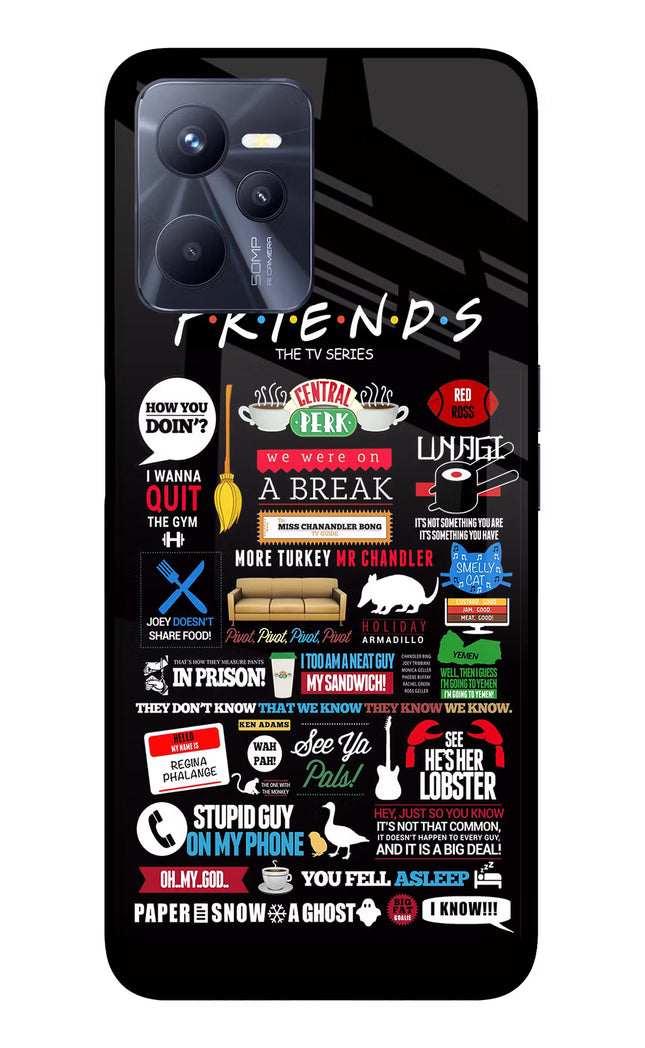FRIENDS Realme C35 Glass Case Back Cover by Casekaro