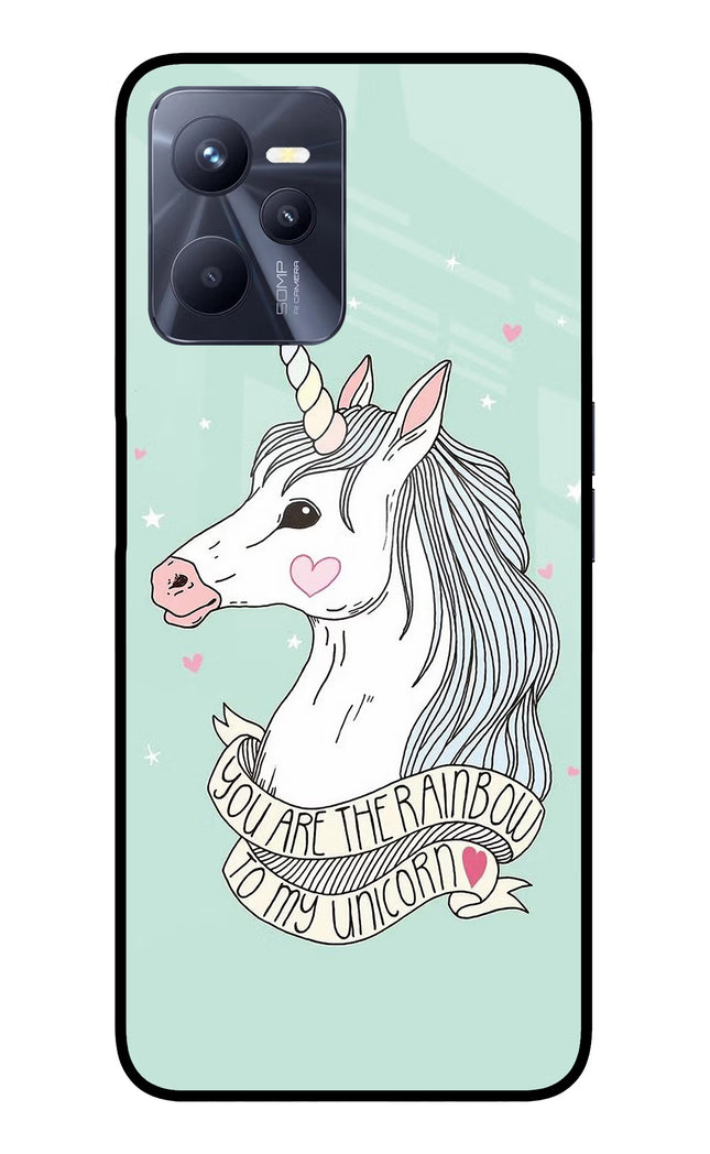 Unicorn Wallpaper Realme C35 Glass Case Back Cover by Casekaro