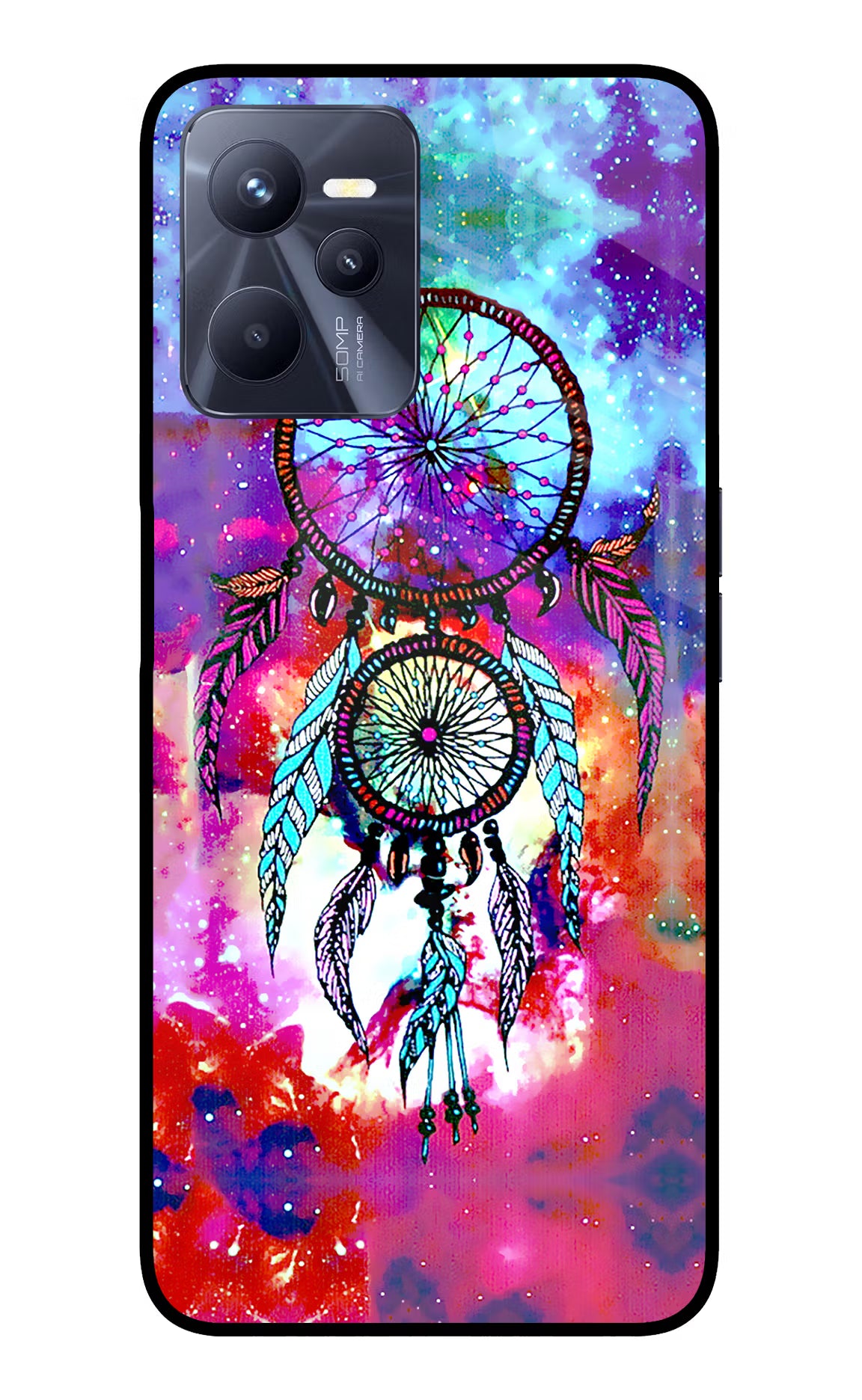 Dream Catcher Abstract Realme C35 Glass Case Back Cover by Casekaro