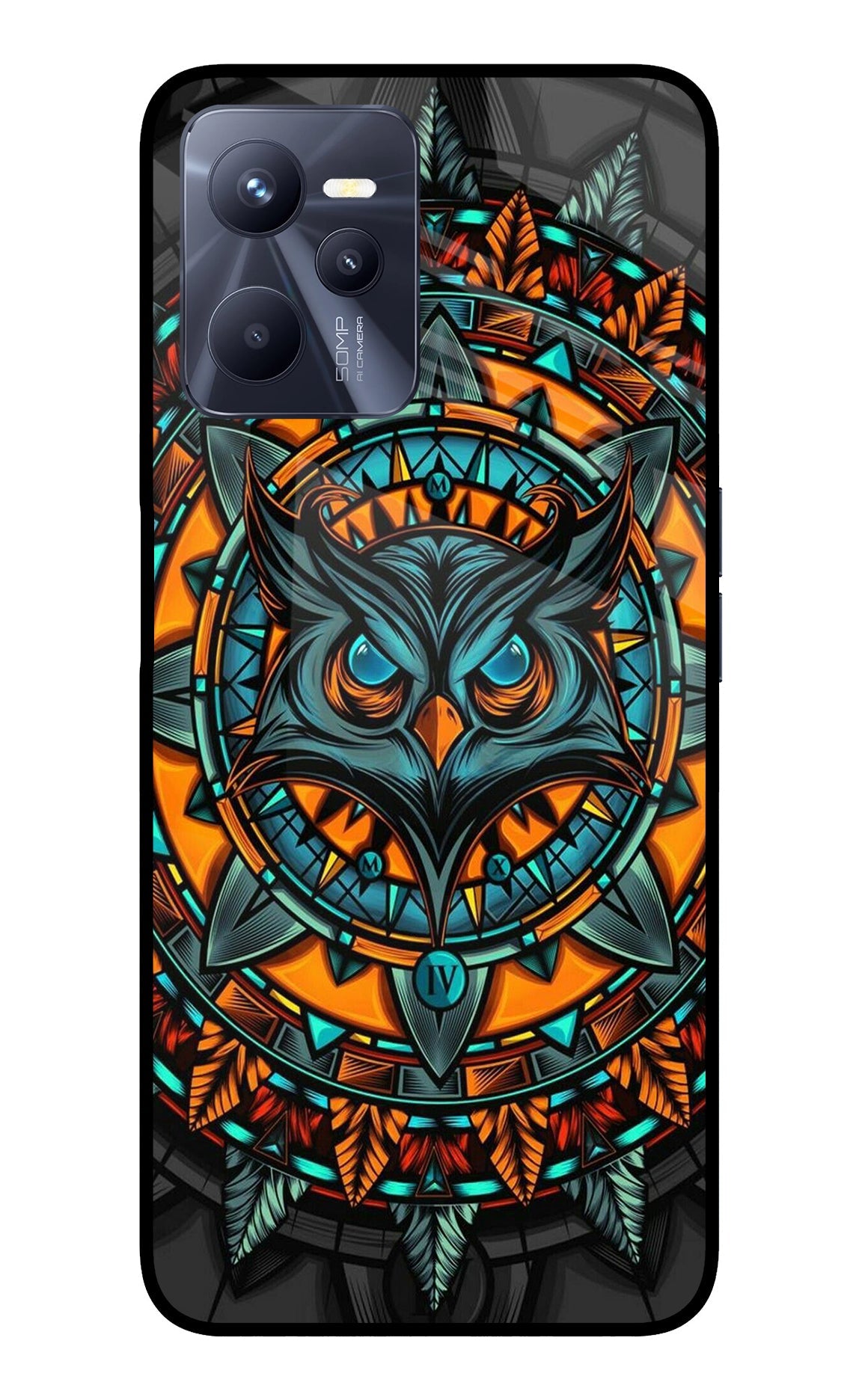 Angry Owl Art Realme C35 Glass Case