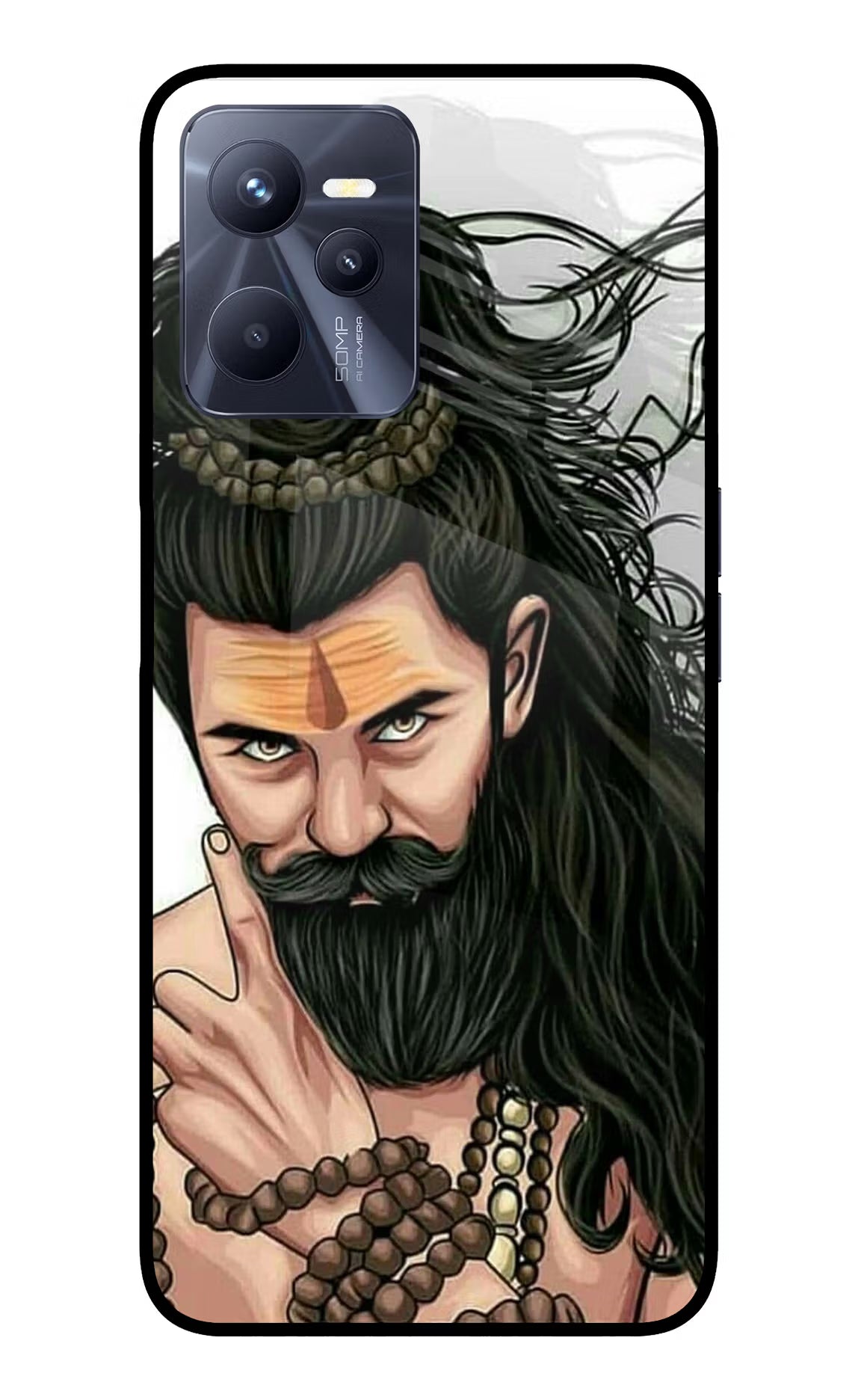 Mahadev Realme C35 Glass Case Back Cover by Casekaro