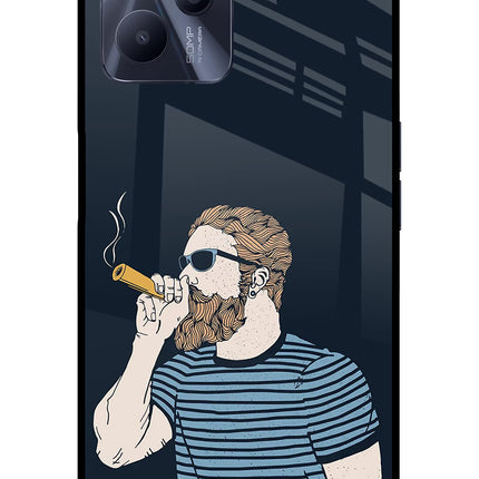 Smoking Realme C35 Glass Case Back Cover by Casekaro