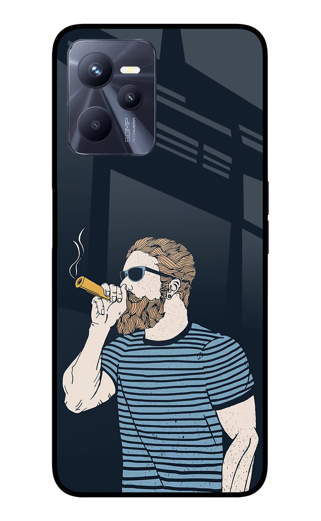 Smoking Realme C35 Glass Case Back Cover by Casekaro