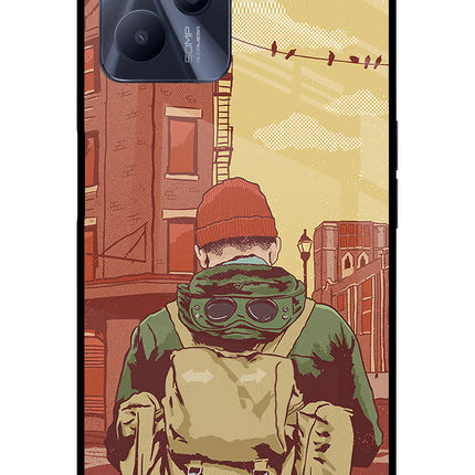 Adventurous Realme C35 Glass Case Back Cover by Casekaro