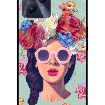 Pretty Girl Realme C35 Glass Case Back Cover by Casekaro