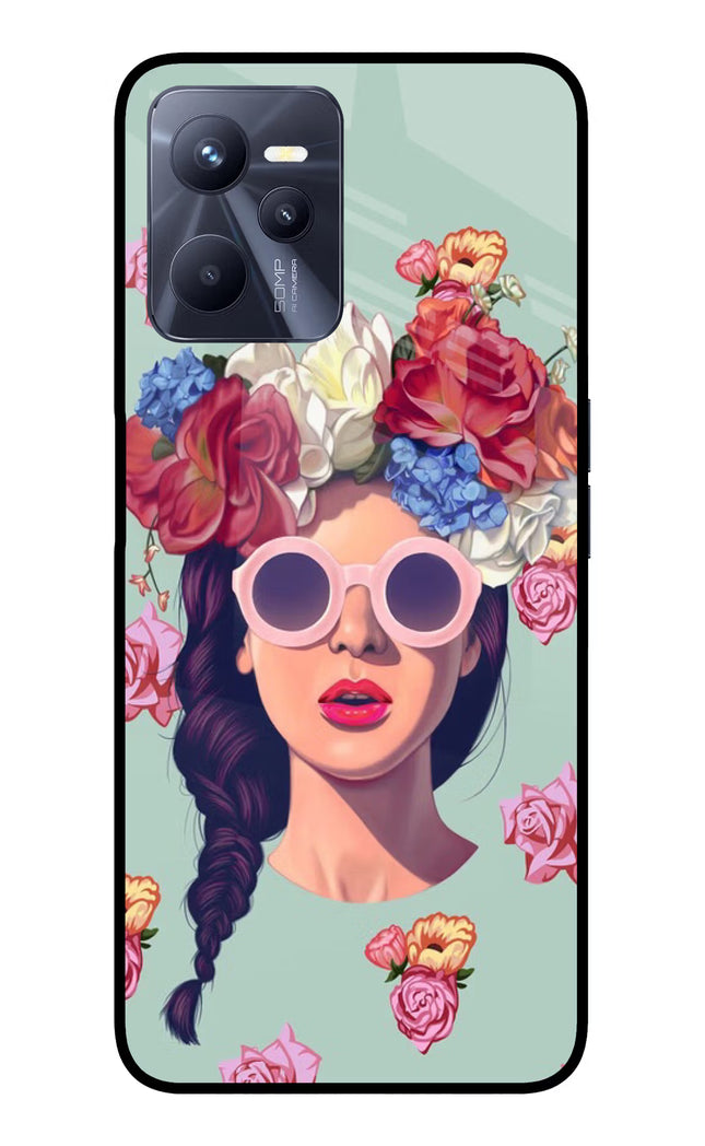 Pretty Girl Realme C35 Glass Case Back Cover by Casekaro