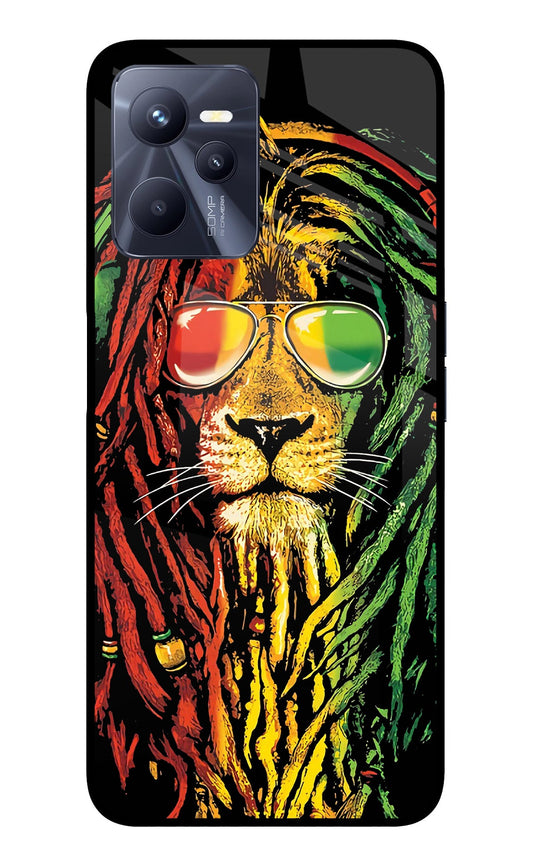 Rasta Lion Realme C35 Glass Case