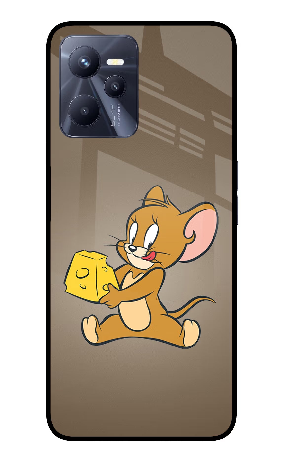 Jerry Realme C35 Glass Case Back Cover by Casekaro