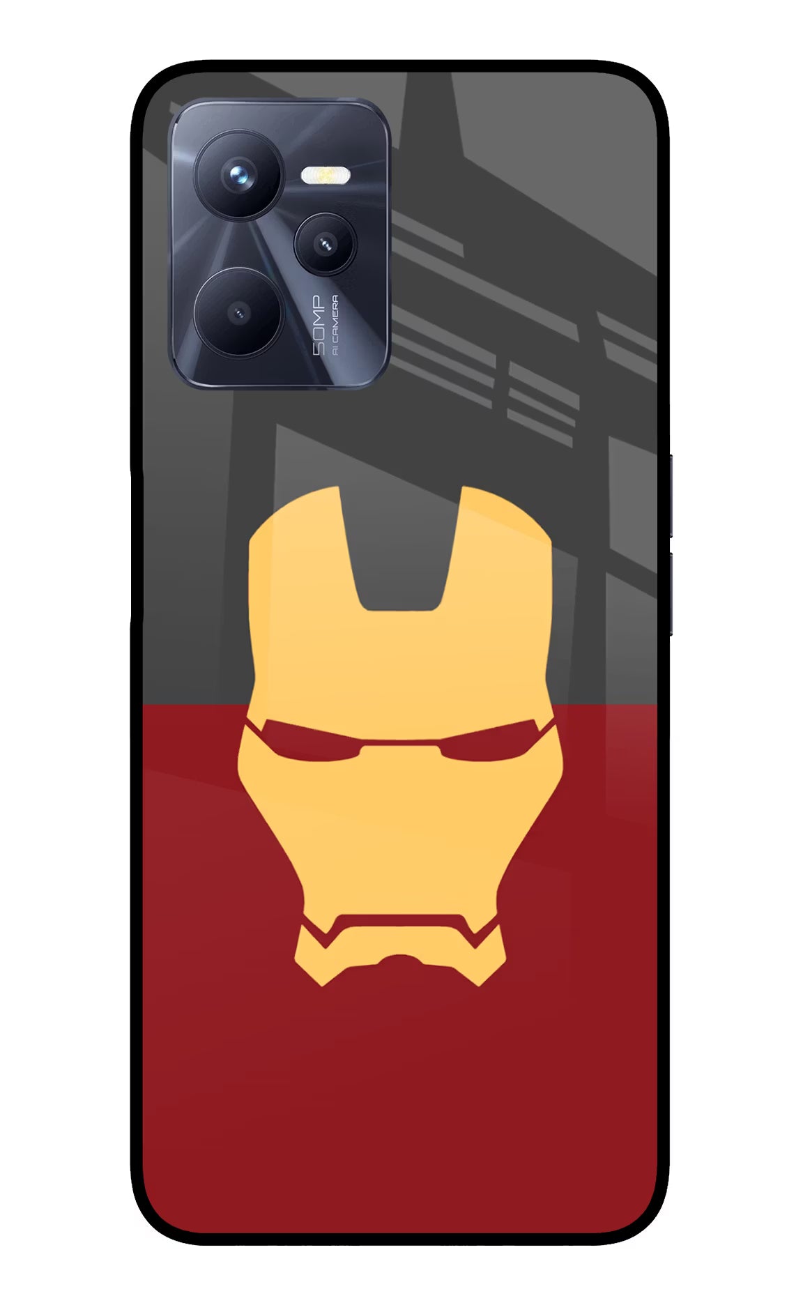 Ironman Realme C35 Glass Case Back Cover by Casekaro