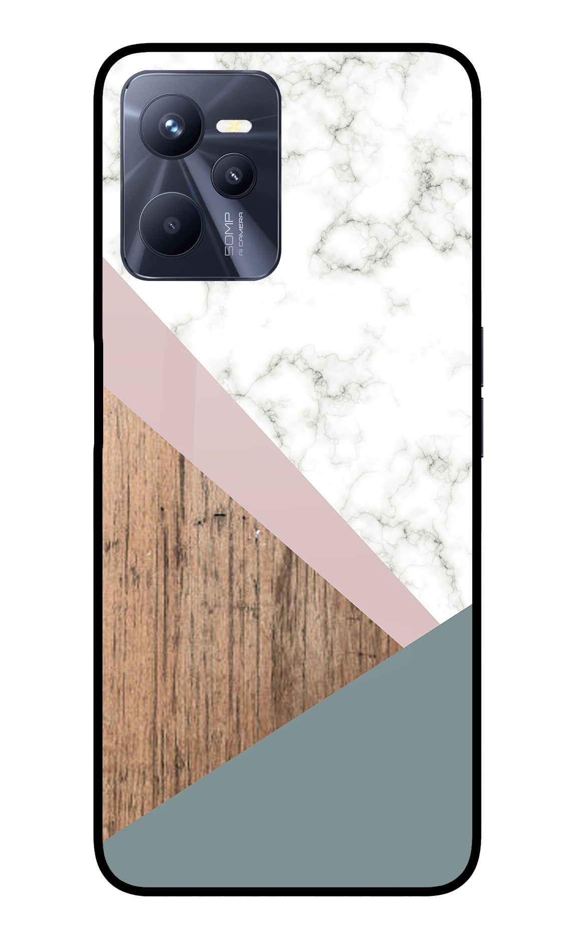 Marble wood Abstract Realme C35 Glass Case