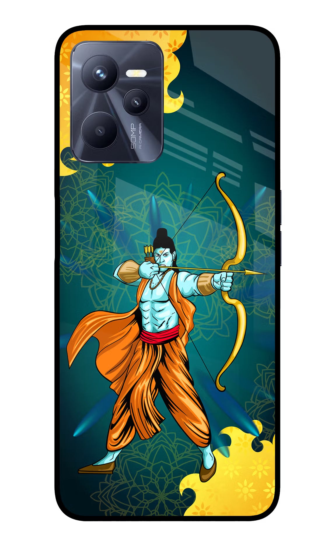 Lord Ram - 6 Realme C35 Glass Case Back Cover by Casekaro