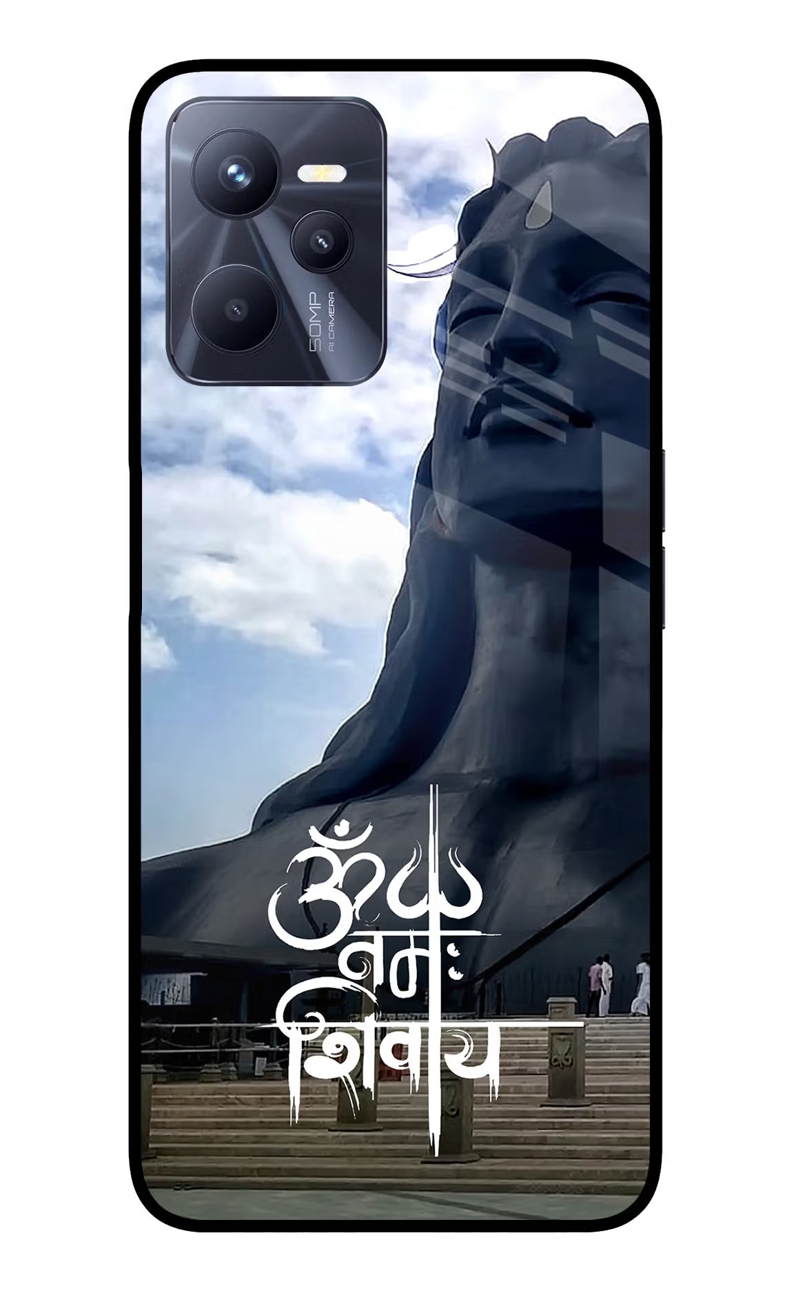 Om Namah Shivay Realme C35 Glass Case Back Cover by Casekaro