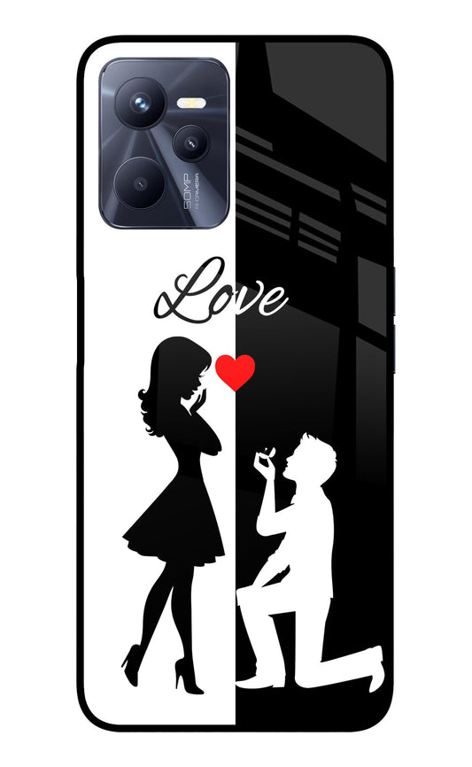 Love Propose Black And White Realme C35 Glass Case