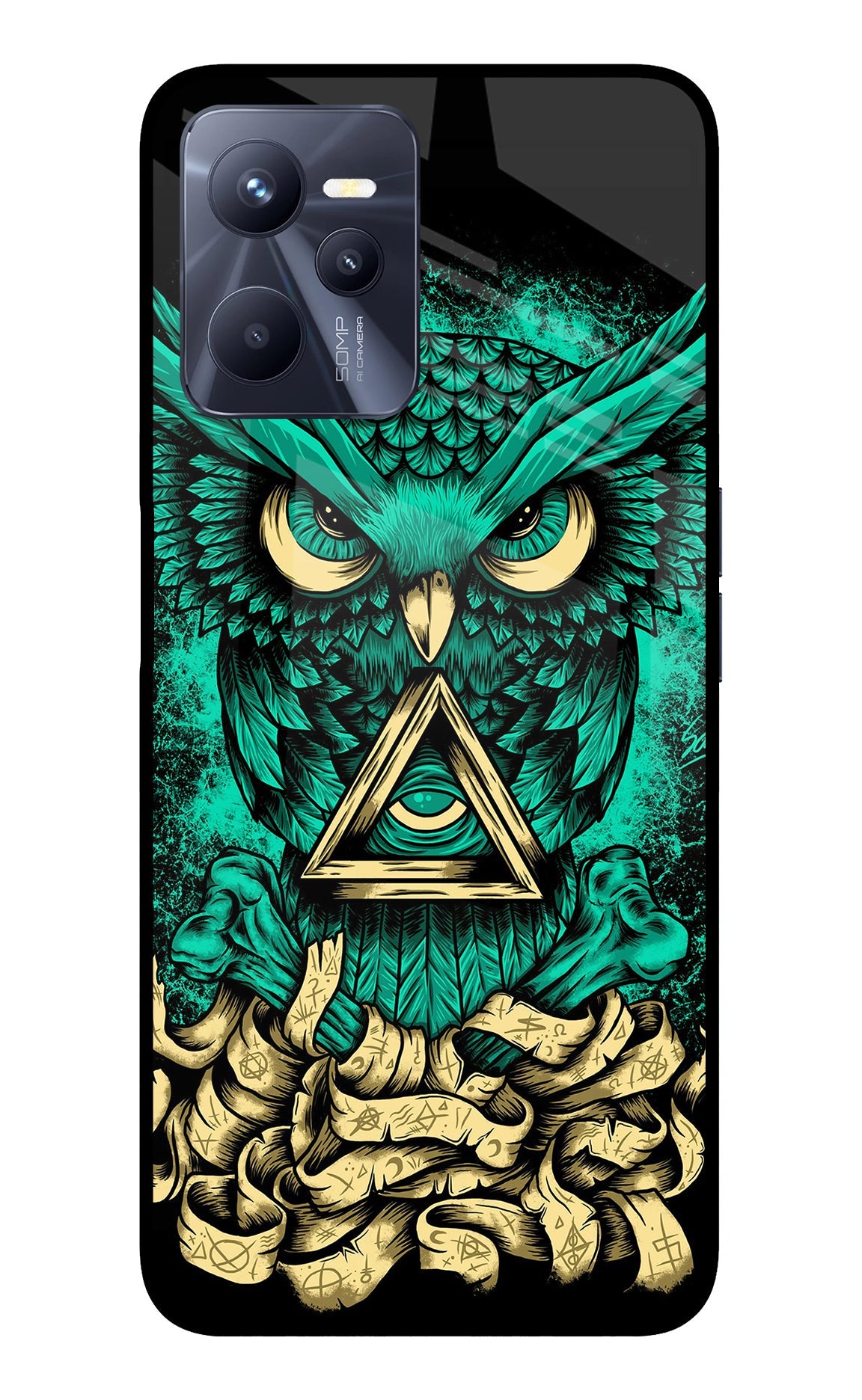 Green Owl Realme C35 Back Cover