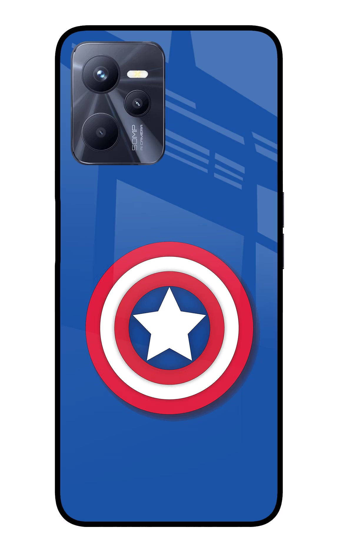 Shield Realme C35 Glass Case Back Cover by Casekaro