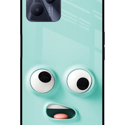 Funny Cartoon Realme C35 Glass Case Back Cover by Casekaro