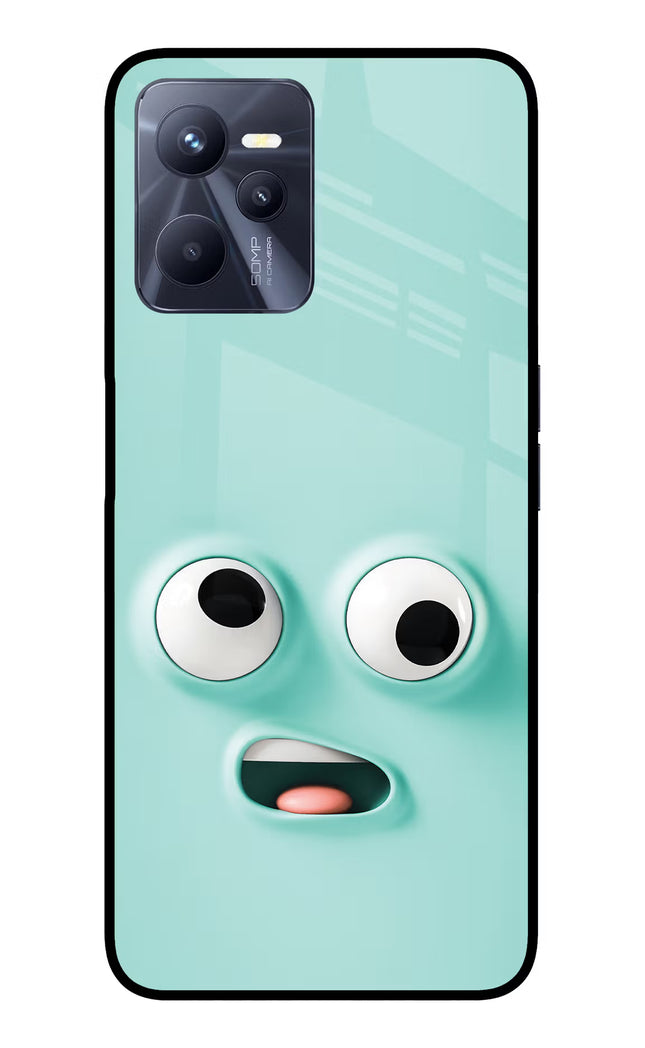 Funny Cartoon Realme C35 Glass Case Back Cover by Casekaro