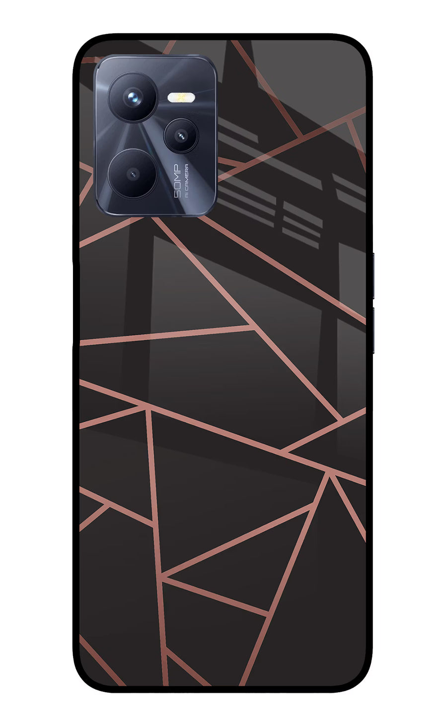 Geometric Pattern Realme C35 Back Cover, Glass case