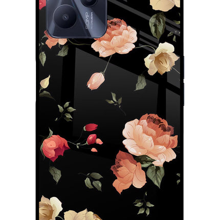 Flowers Realme C35 Glass Case Back Cover by Casekaro