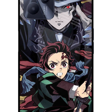 Demon Slayer Realme C35 Glass Case Back Cover by Casekaro