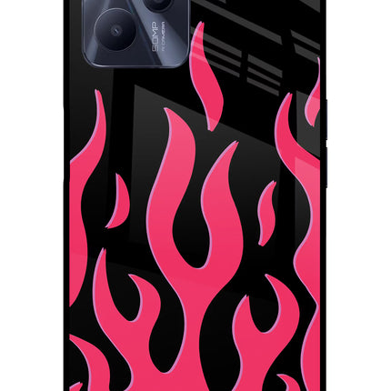 Fire Flames Realme C35 Glass Case Back Cover by Casekaro