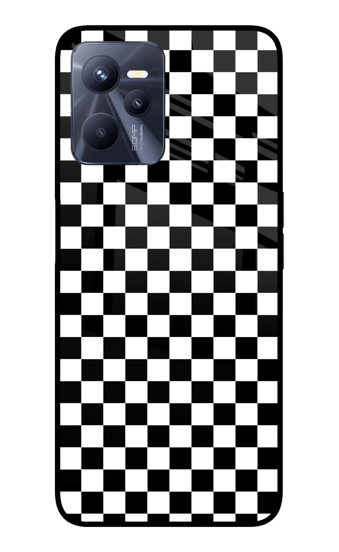 Chess Board Realme C35 Glass Case Back Cover by Casekaro