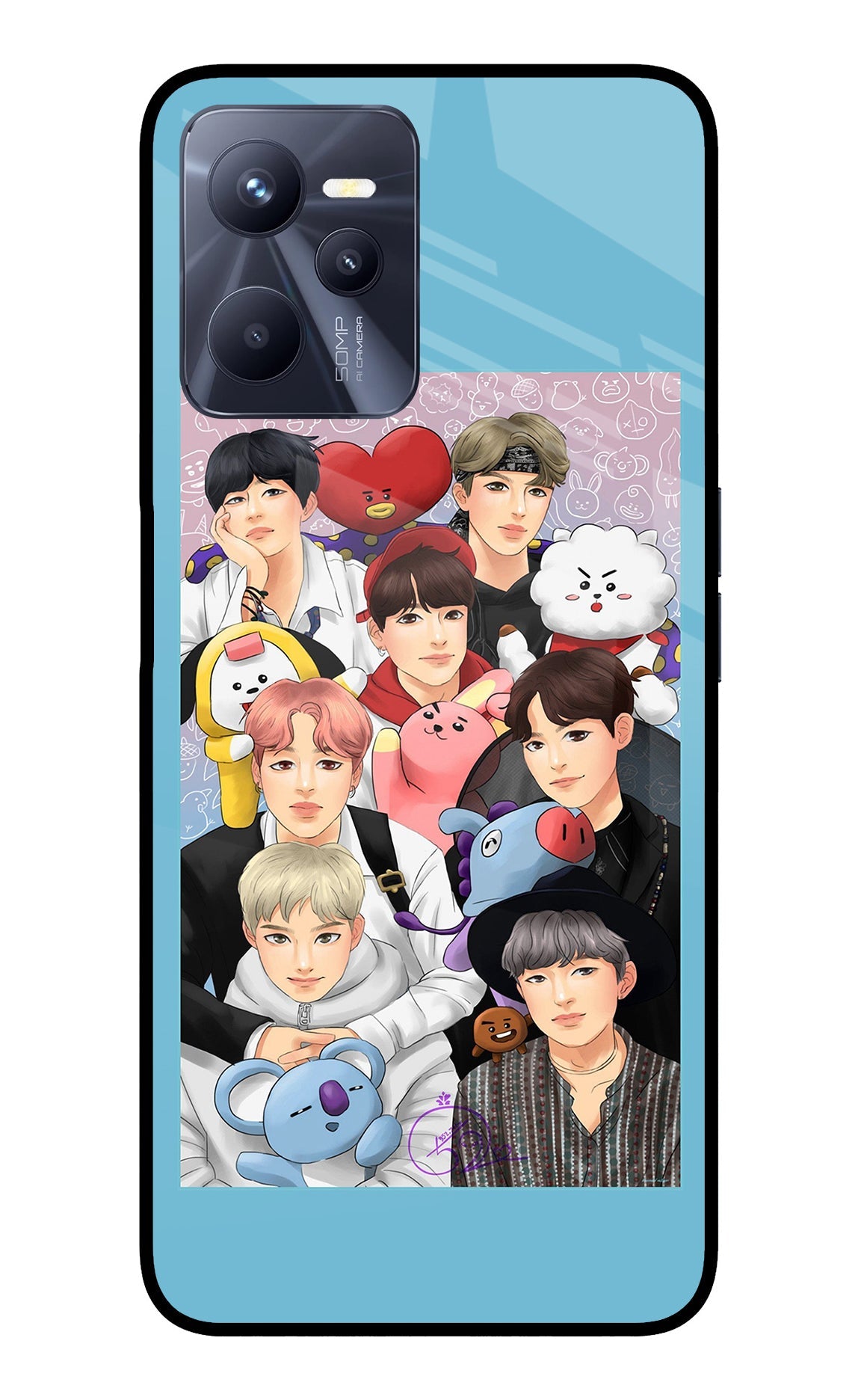 BTS with animals Realme C35 Back Cover