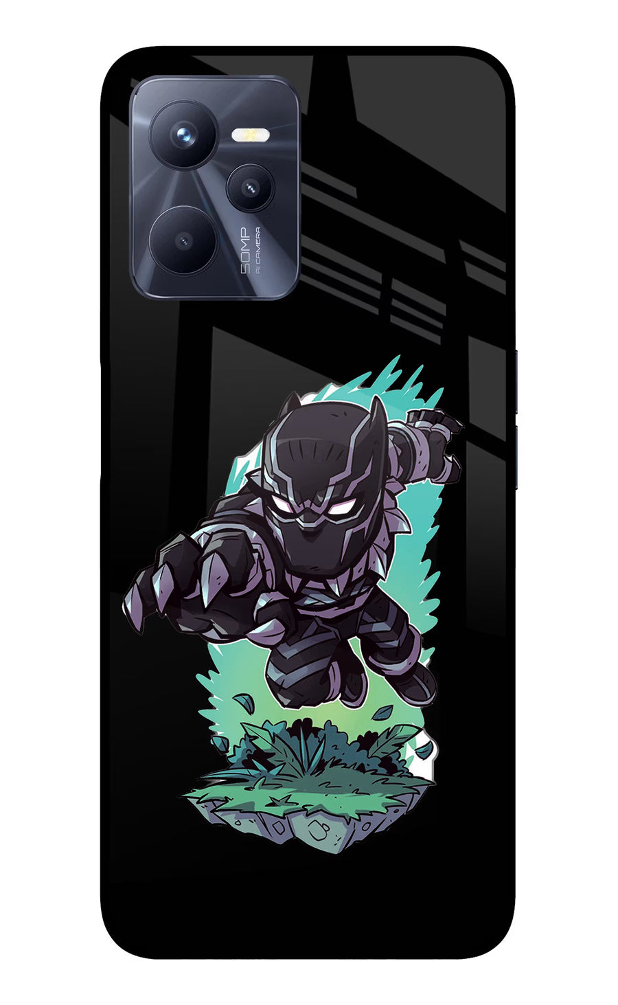 Black Panther Realme C35 Back Cover, Glass case
