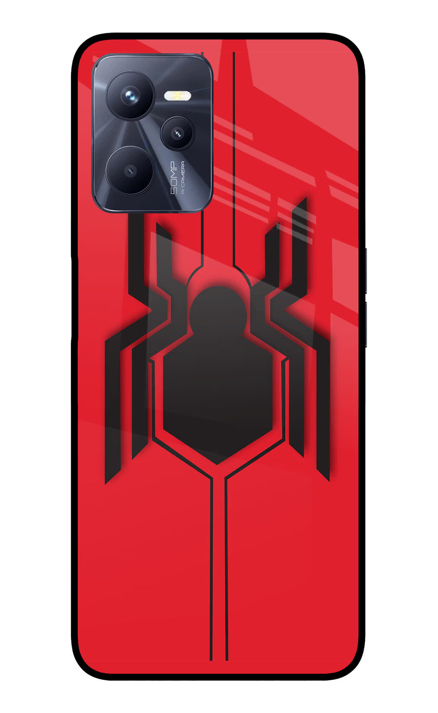 Spider Realme C35 Back Cover, Glass case