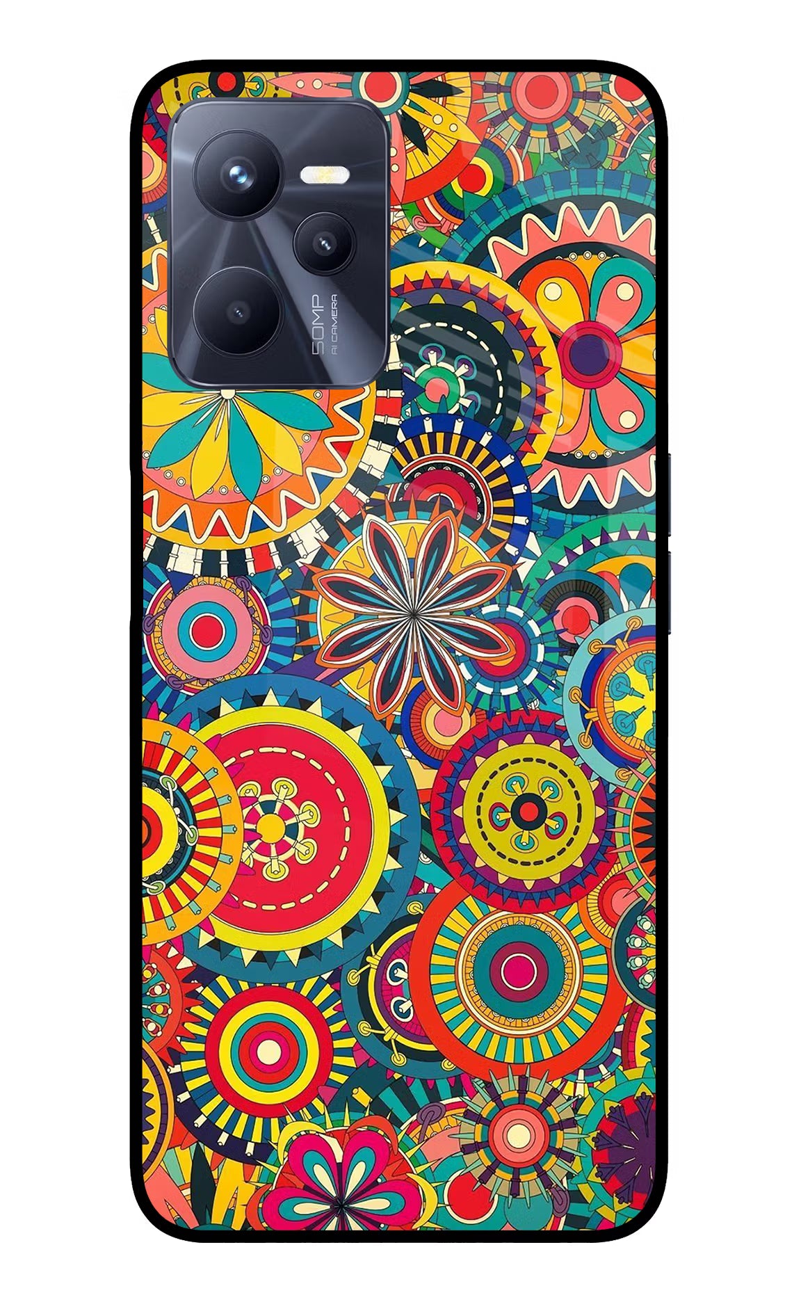 Gol Gol Art Realme C35 Glass Case Back Cover by Casekaro