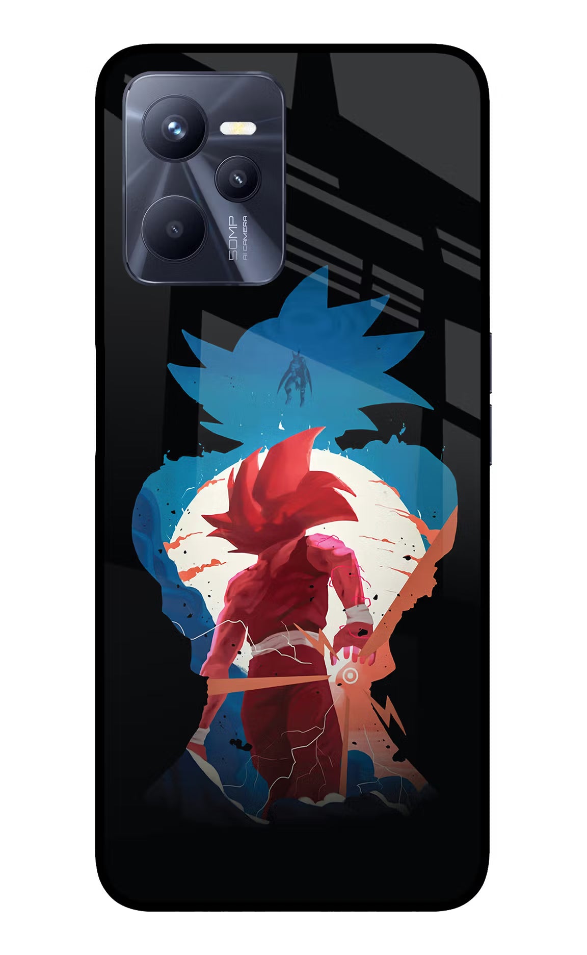 Goku Realme C35 Glass Case Back Cover by Casekaro