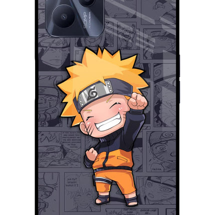 Chota Naruto Realme C35 Glass Case Back Cover by Casekaro