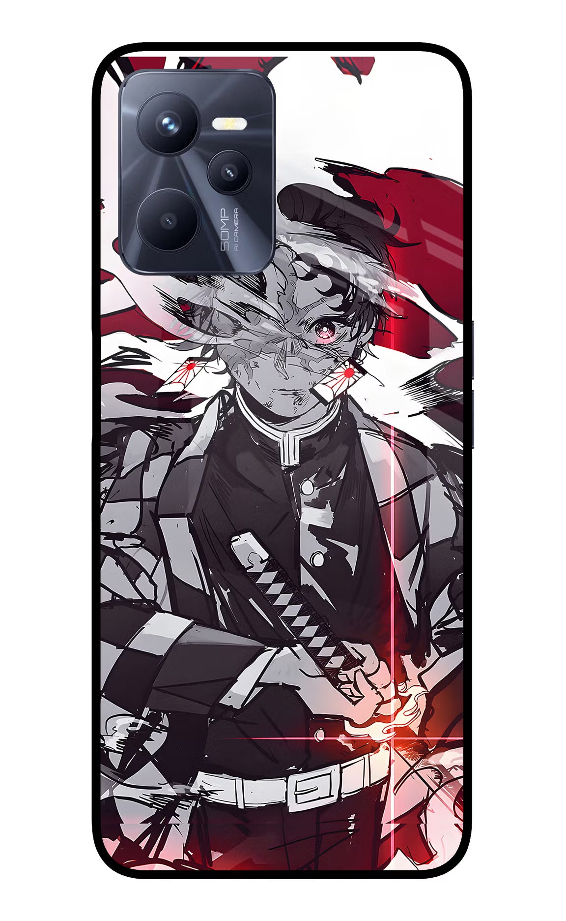 Demon Slayer Realme C35 Glass Case Back Cover by Casekaro