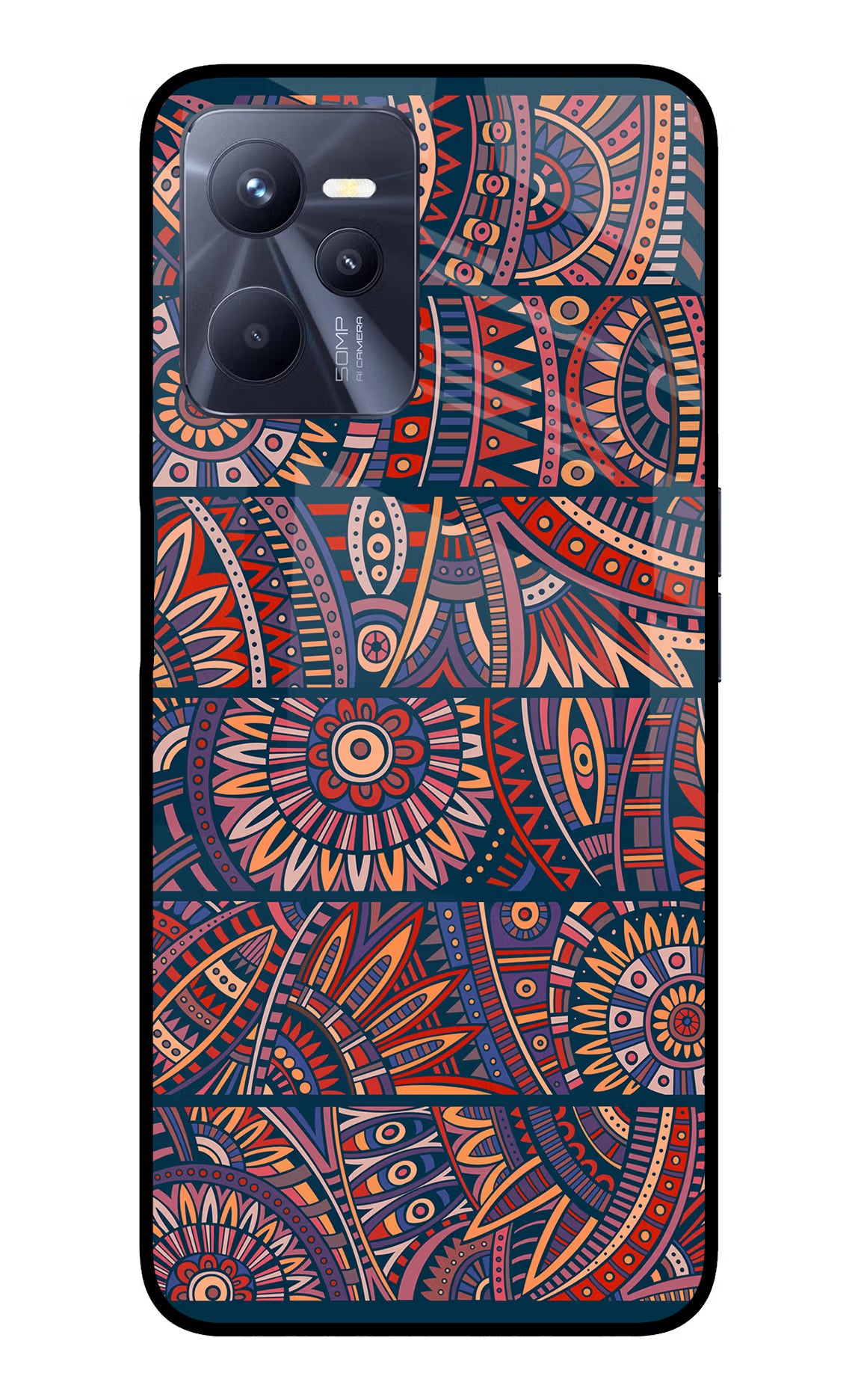 African Culture Design Realme C35 Glass Case Back Cover by Casekaro