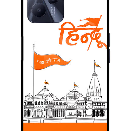 Jai Shree Ram Hindu Realme C35 Glass Case Back Cover by Casekaro