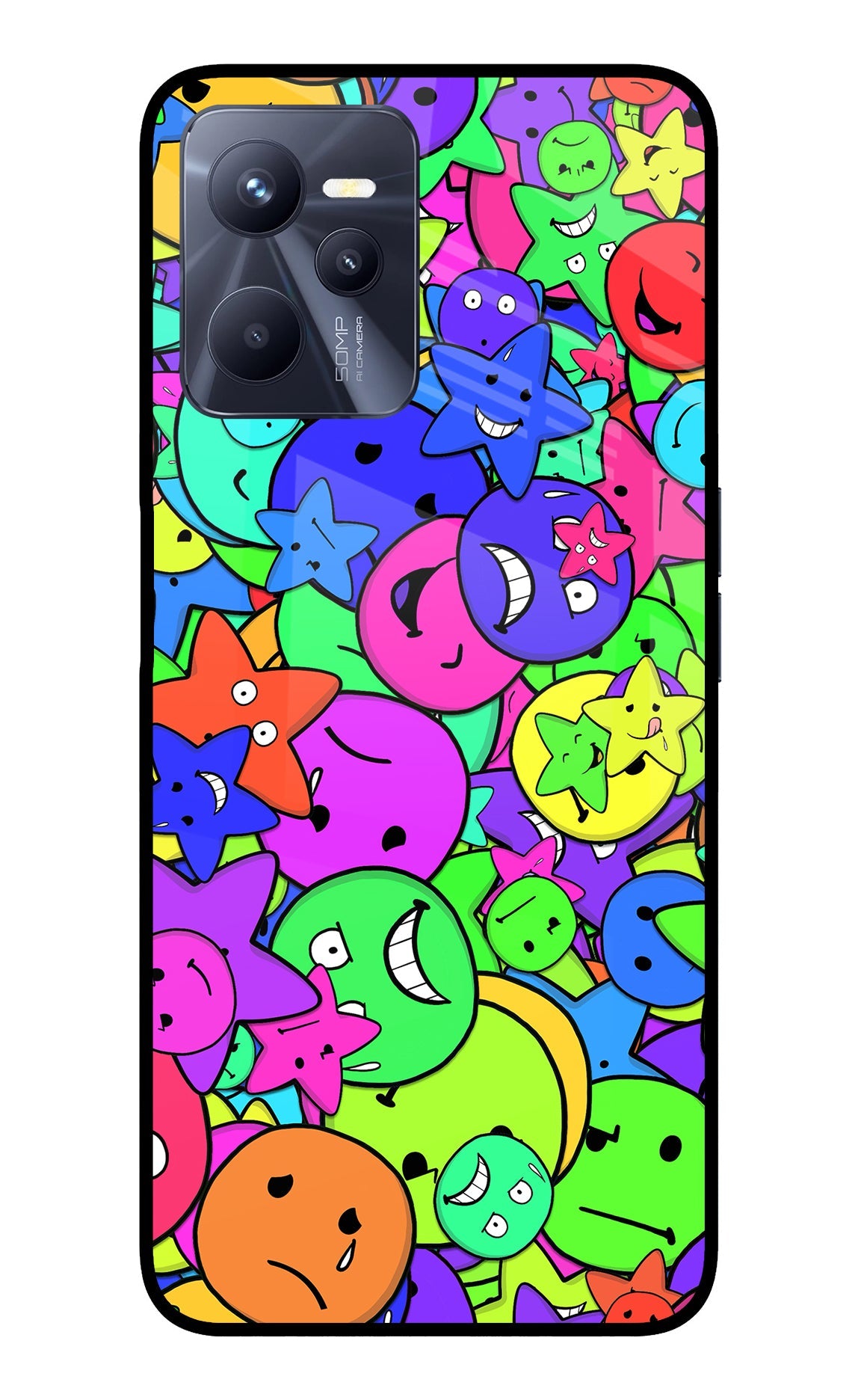 Fun Doodle Realme C35 Glass Case