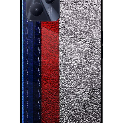 BMW Stripes Realme C35 Glass Case Back Cover by Casekaro