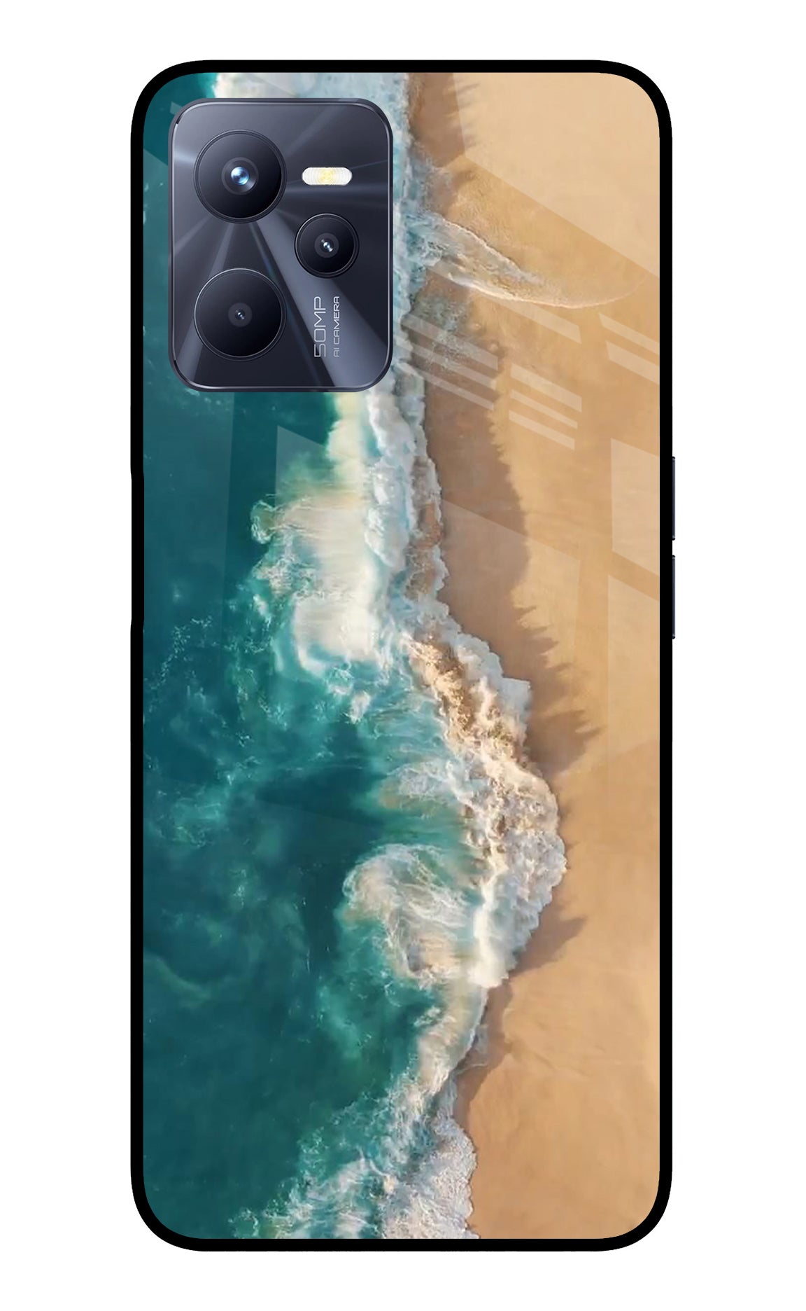 Ocean Beach Realme C35 Glass Case