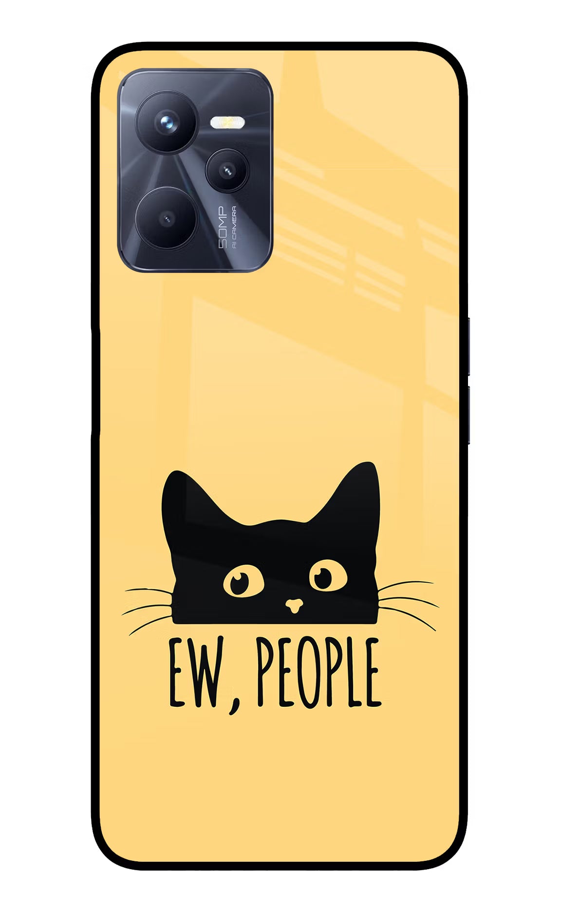 Ew People Catitude Realme C35 Glass Case Back Cover by Casekaro