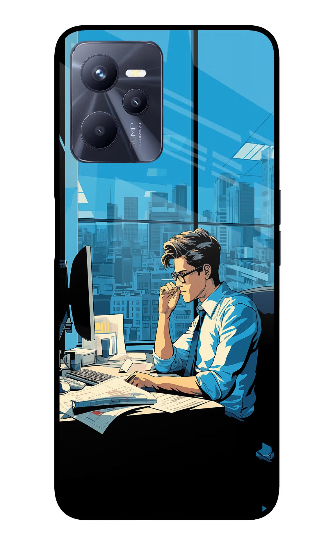 Focused Hustler (AI Generated) Realme C35 Glass Case